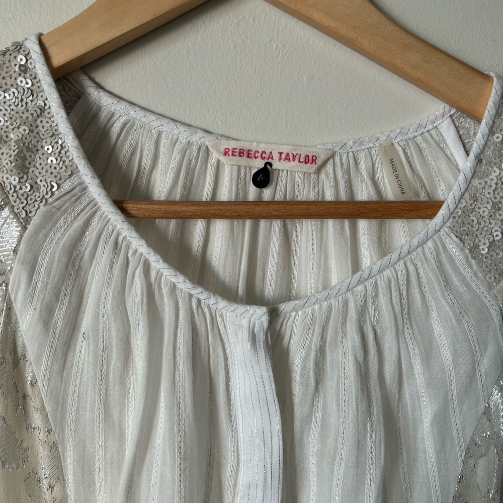 Rebecca Taylor | white sequins blouse - Picture 2 of 9